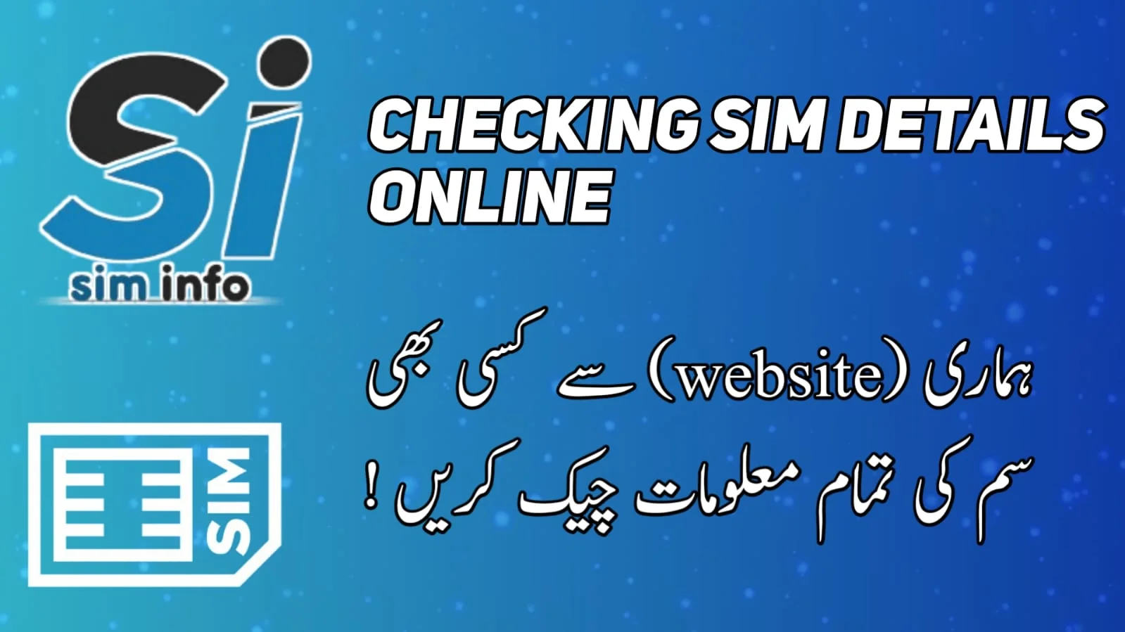 check online Sim details