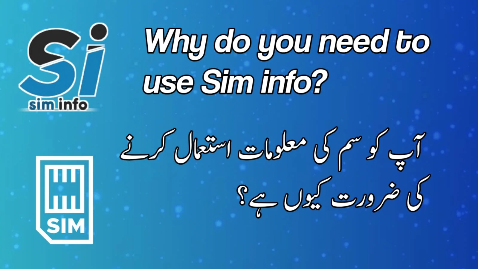 why we use sim info