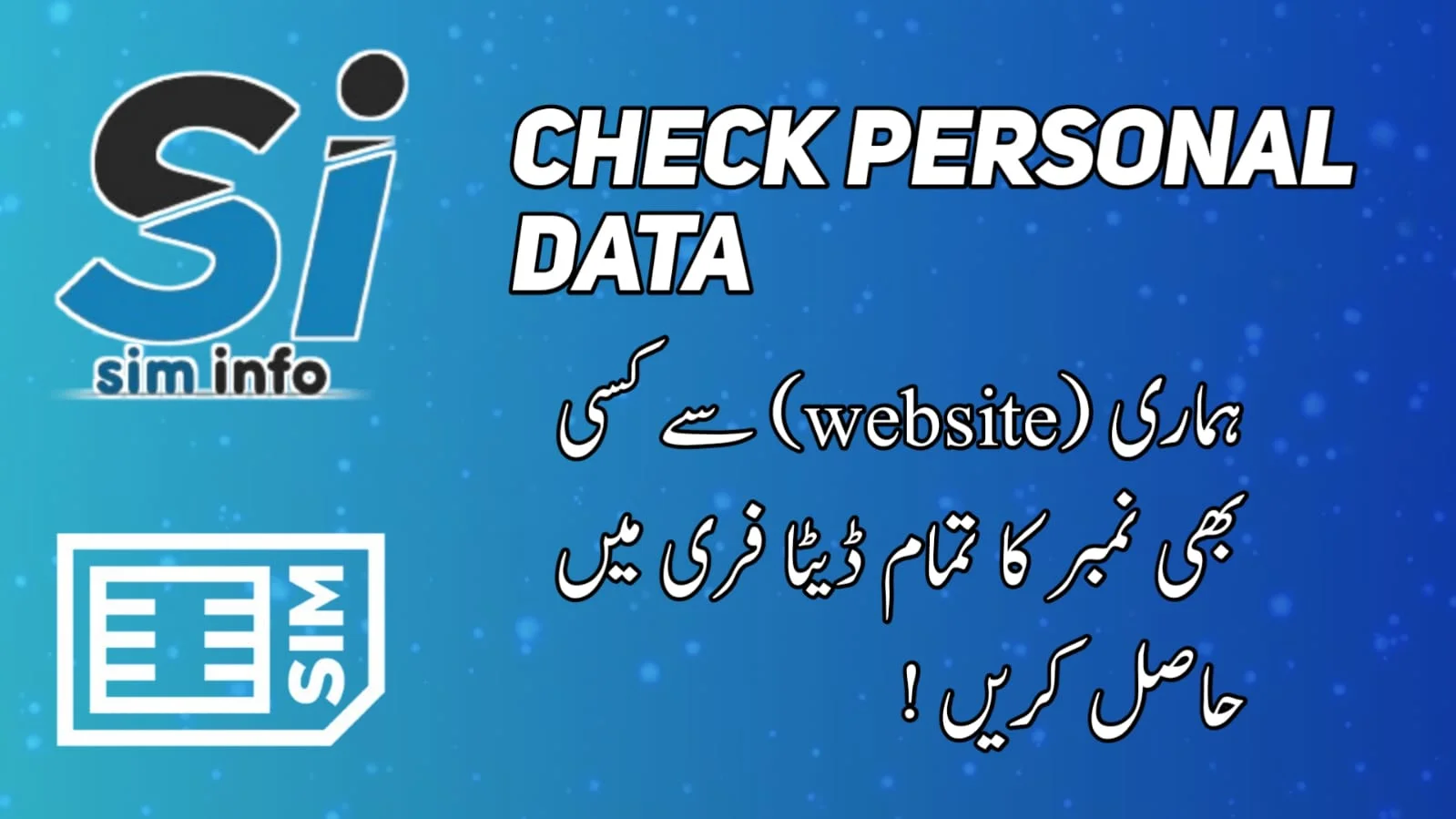 check personal data from sim info