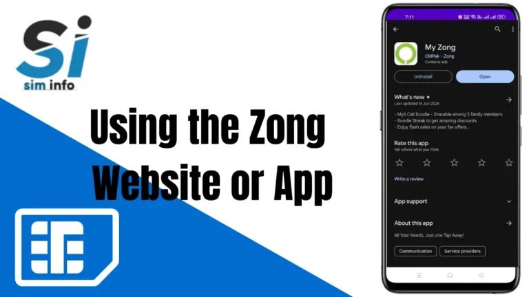 Using the Zong Website or App