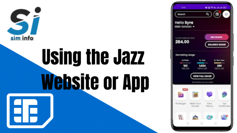 Using the Jazz Website or Simosa App