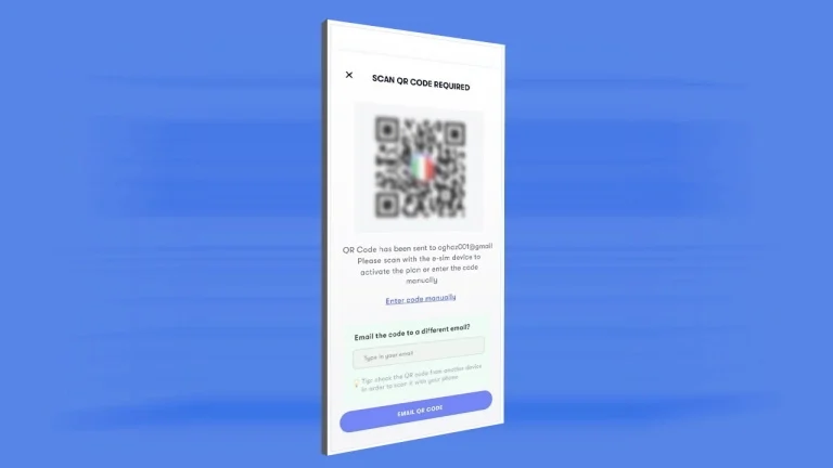 US Mobile sends you a QR code to scan.